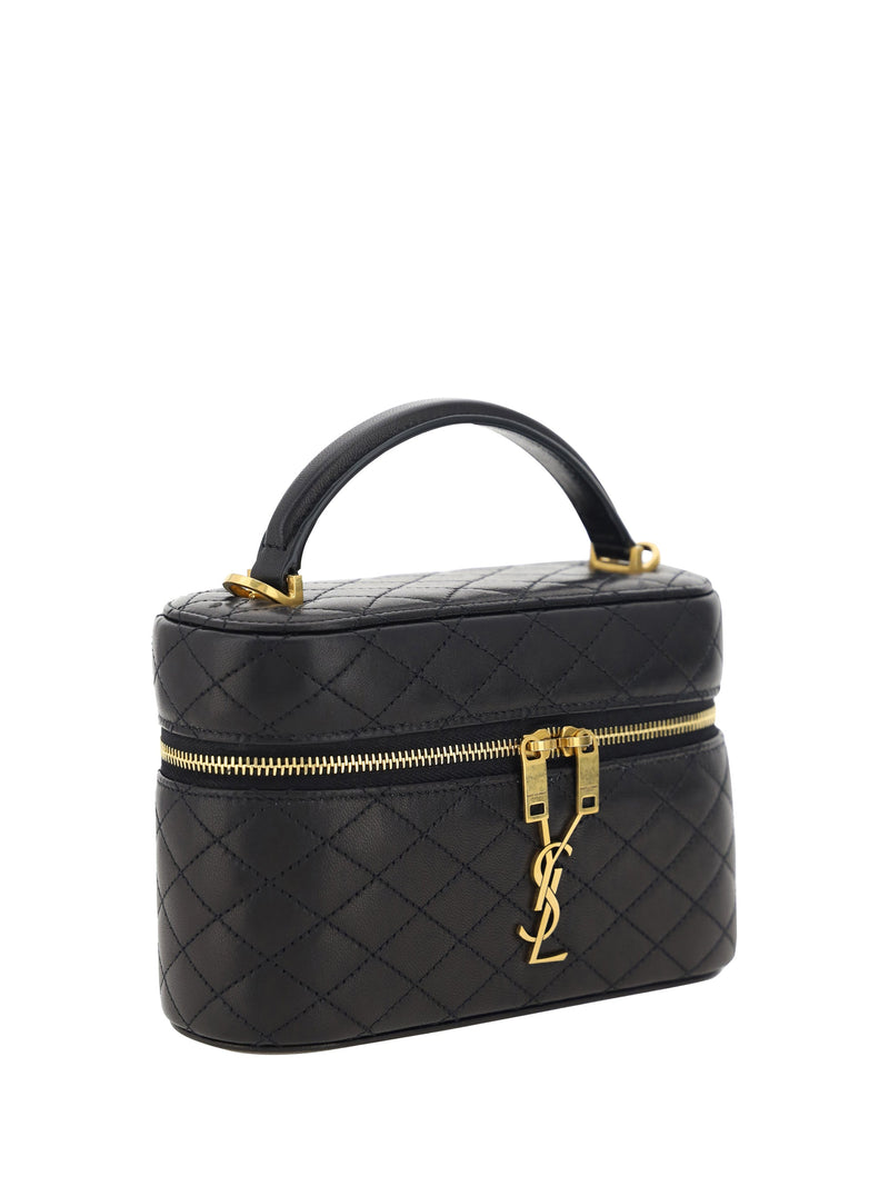 Saint Laurent Vanity Gaby Shoulder Bag — Black Calf Leather