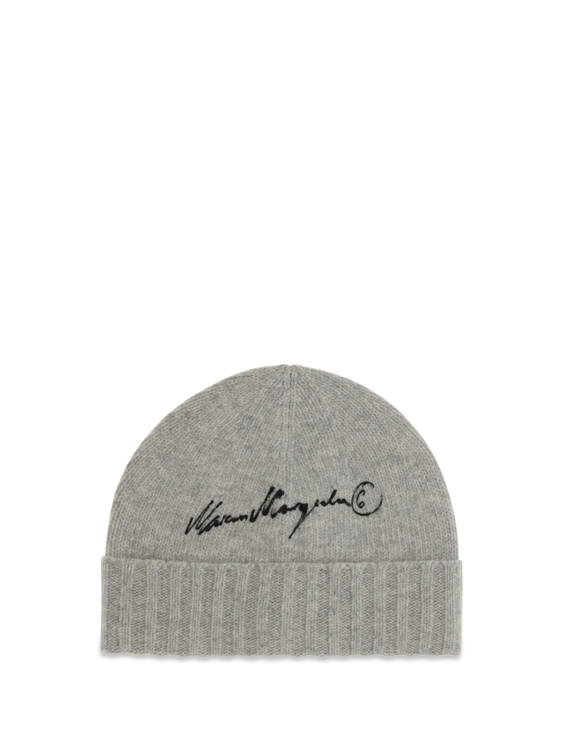Mm6 Maison Margiela S52tb0025m13288 Wool Knit Beanie — Gray (ovis Aries) Beanies