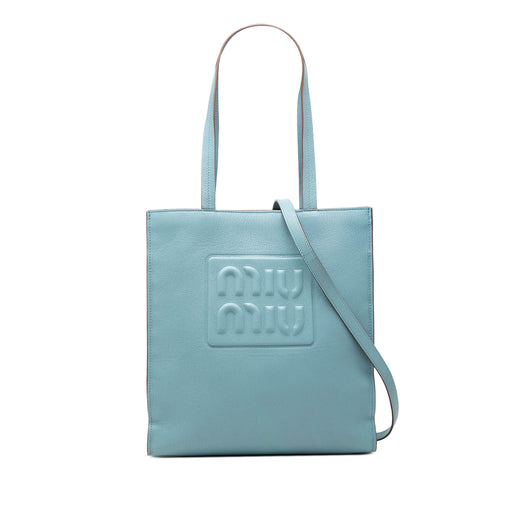 Goatskin Madras Embossed Logo Satchel - Image 1