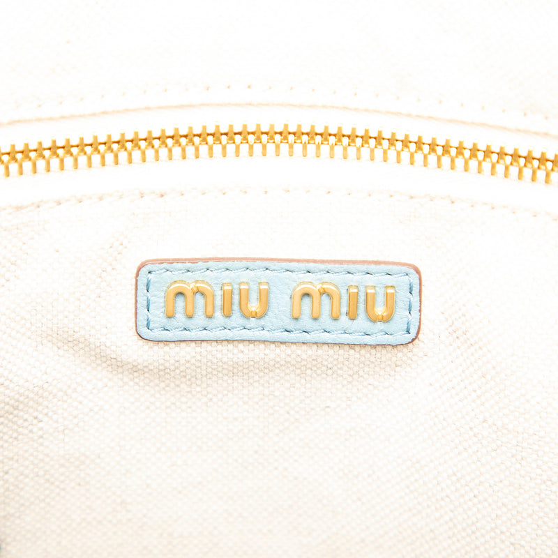 Goatskin Madras Embossed Logo Satchel - Image 5