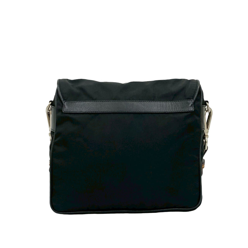 Saffiano Trimmed Tessuto Shoulder Bag - Image 2