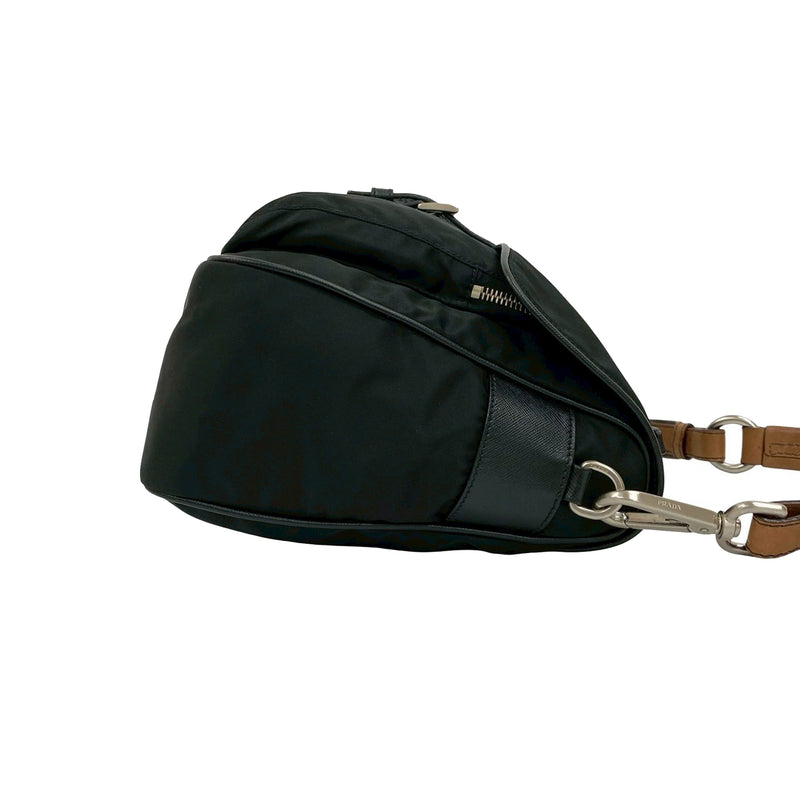 Saffiano Trimmed Tessuto Shoulder Bag - Image 6