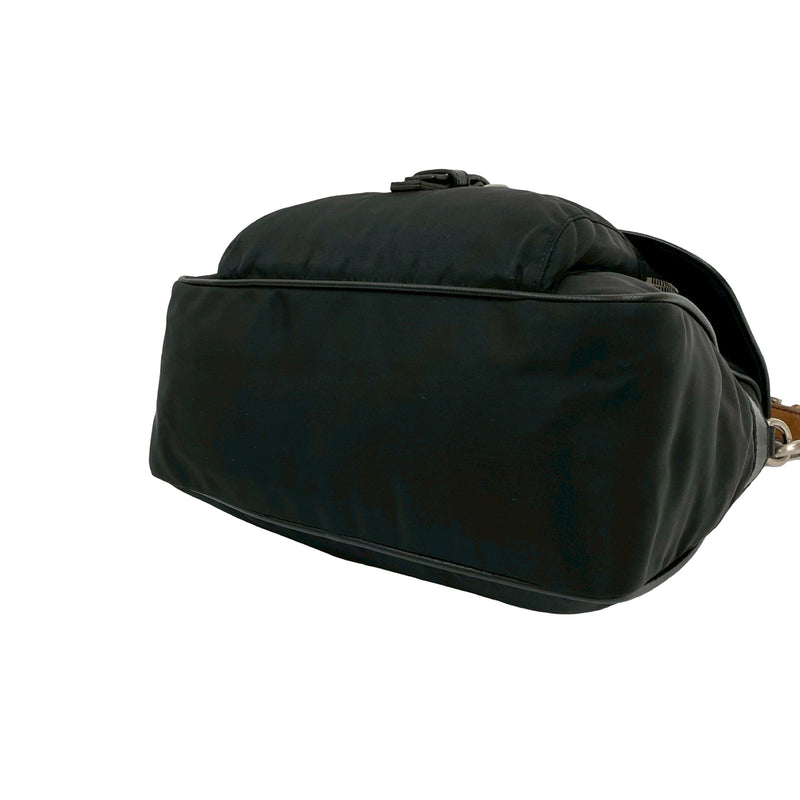 Saffiano Trimmed Tessuto Shoulder Bag - Image 8