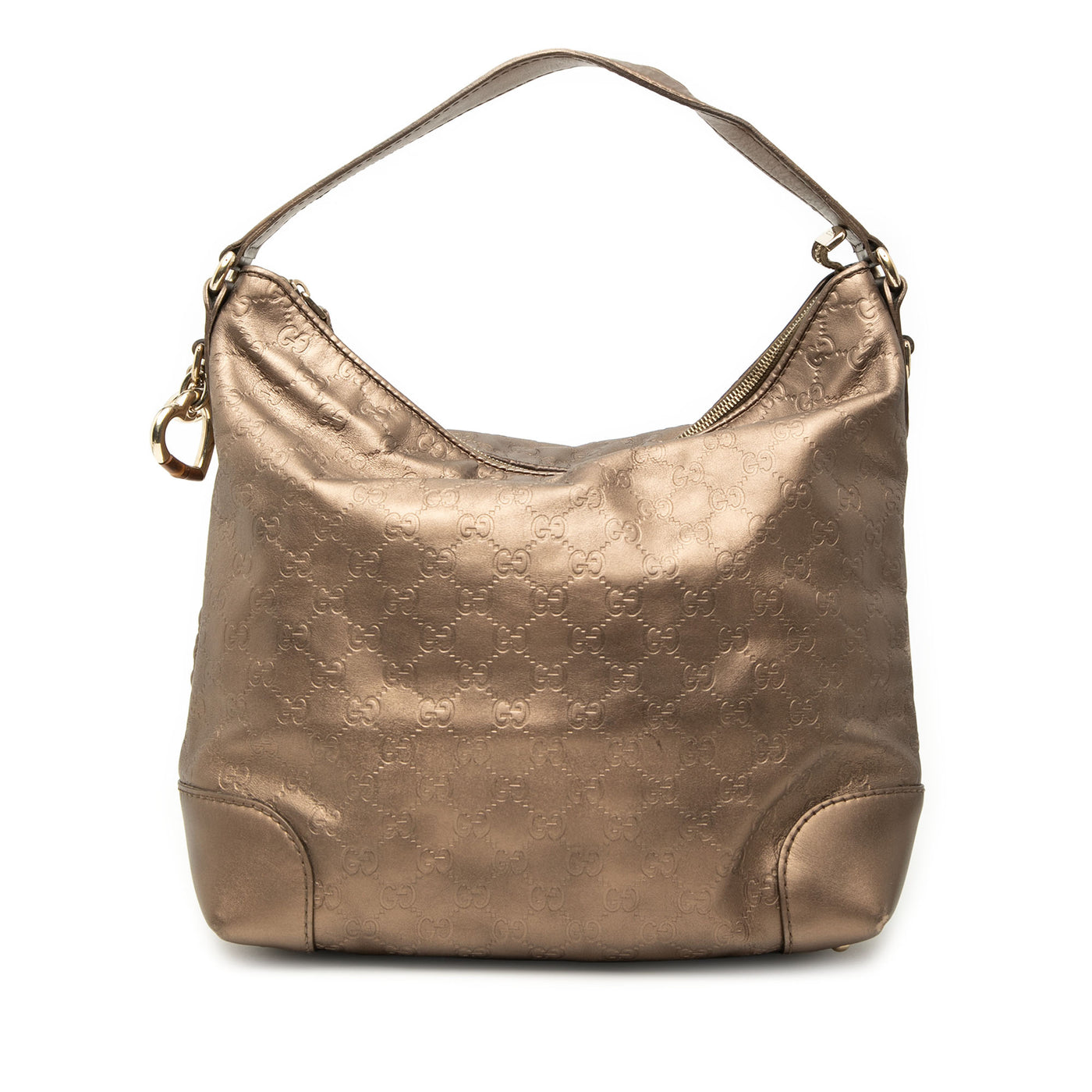 Metallic Guccissima Heart Bit Shoulder Bag - Image 1