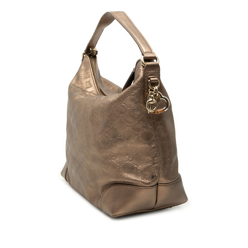 Metallic Guccissima Heart Bit Shoulder Bag - Image 2
