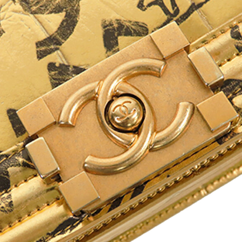 Small Croc Embossed Leather Graffiti Cocodile Boy Flap - Image 7