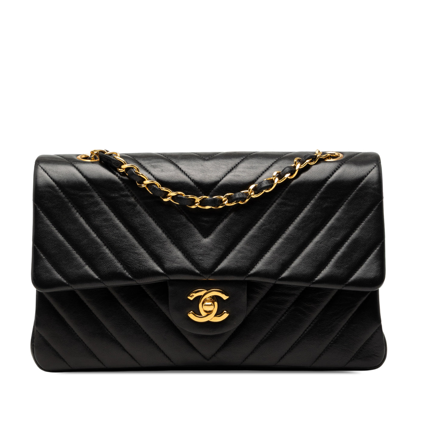 Medium Classic Chevron Lambskin Double Flap - Image 1
