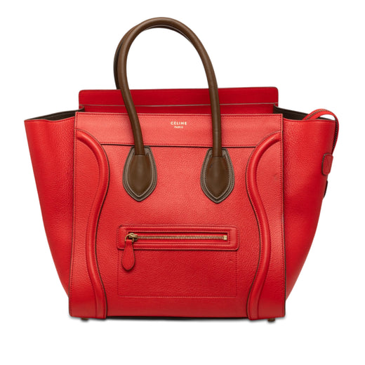 Mini Bicolor Leather Luggage Tote - Image 1