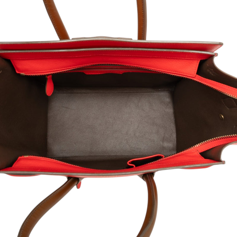 Mini Bicolor Leather Luggage Tote - Image 4