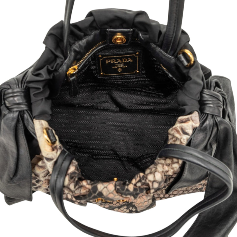 Tessuto Python Print Bow Satchel - Image 4