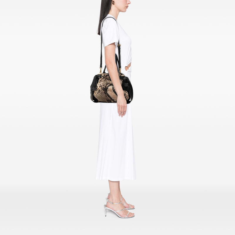 Tessuto Python Print Bow Satchel - Image 6