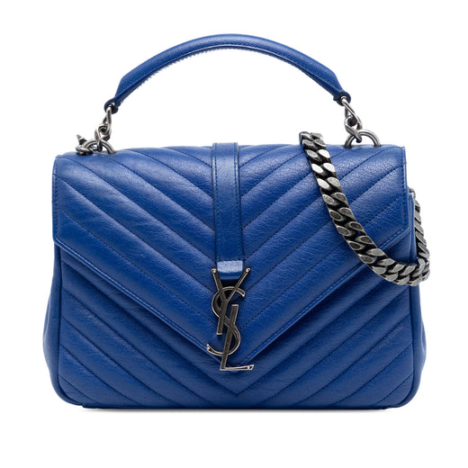 Medium Quilted Chevron Sheepskin College Satchel - Image 1