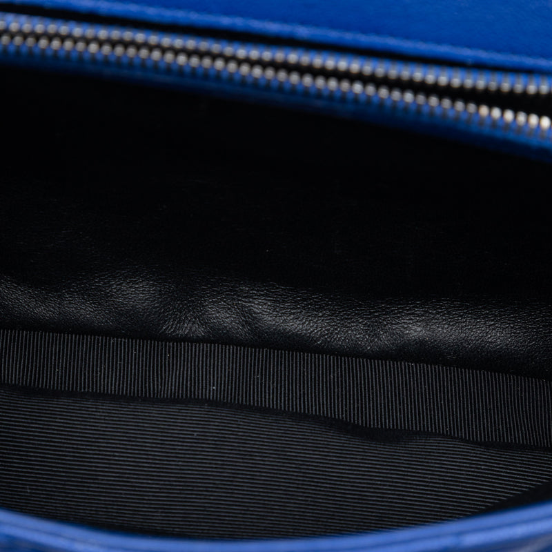 Medium Quilted Chevron Sheepskin College Satchel - Image 4