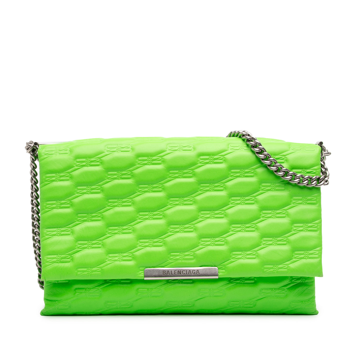 Embossed Leather BB Monogram Chain Flap - Image 1