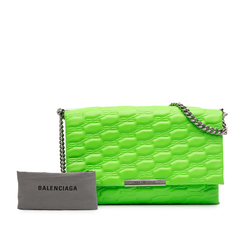 Embossed Leather BB Monogram Chain Flap - Image 12