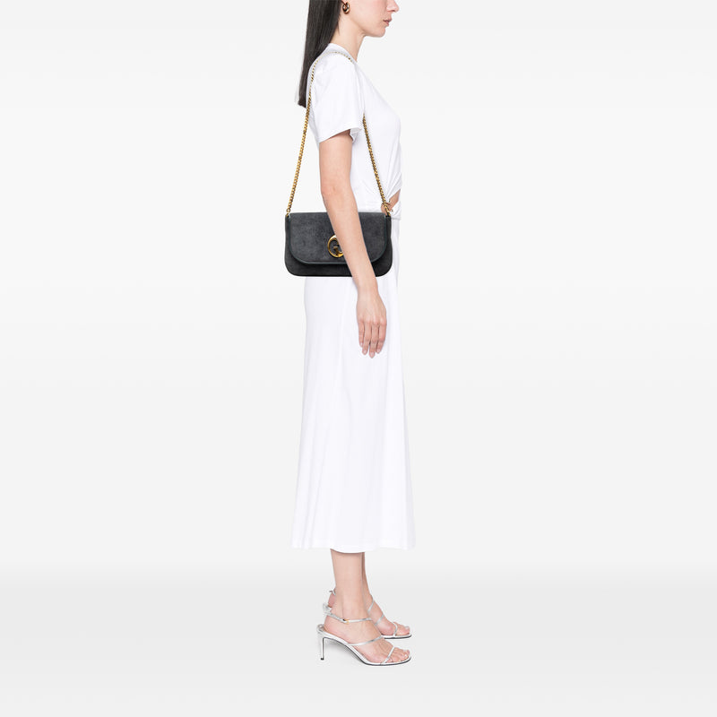 Medium Suede 1973 Chain Shoulder Bag - Image 6