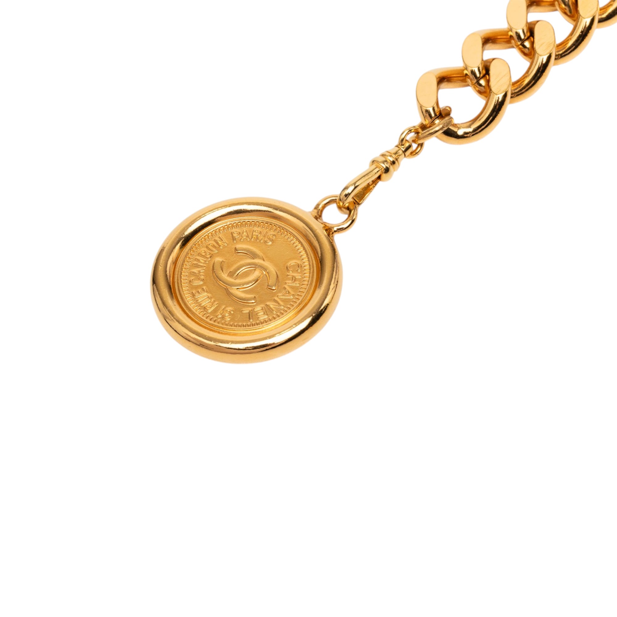 CC Gold Plated 31 Rue Cambon Medallion Chain Belt - Image 1