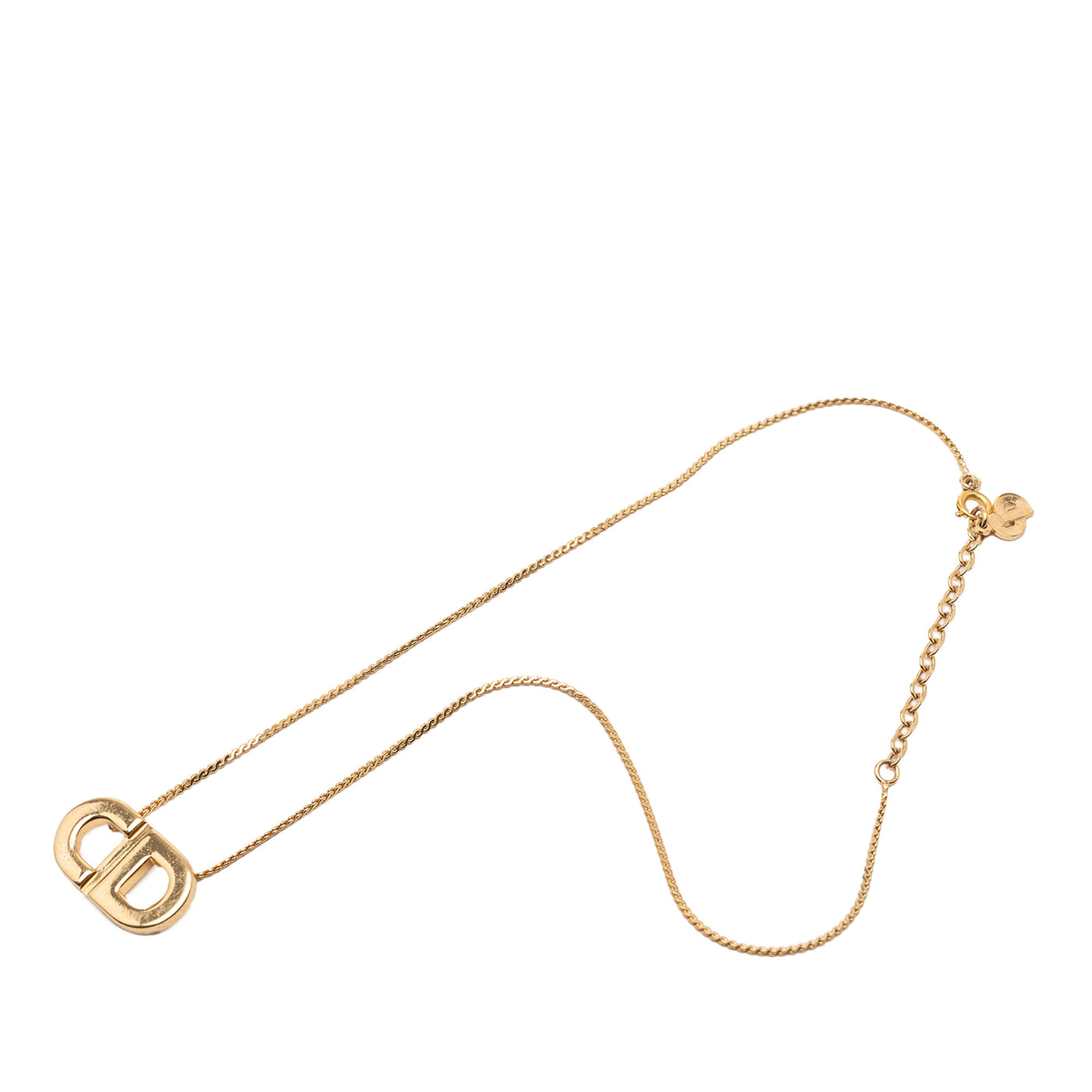 Gold Plated CD Logo Pendant Necklace - Image 1