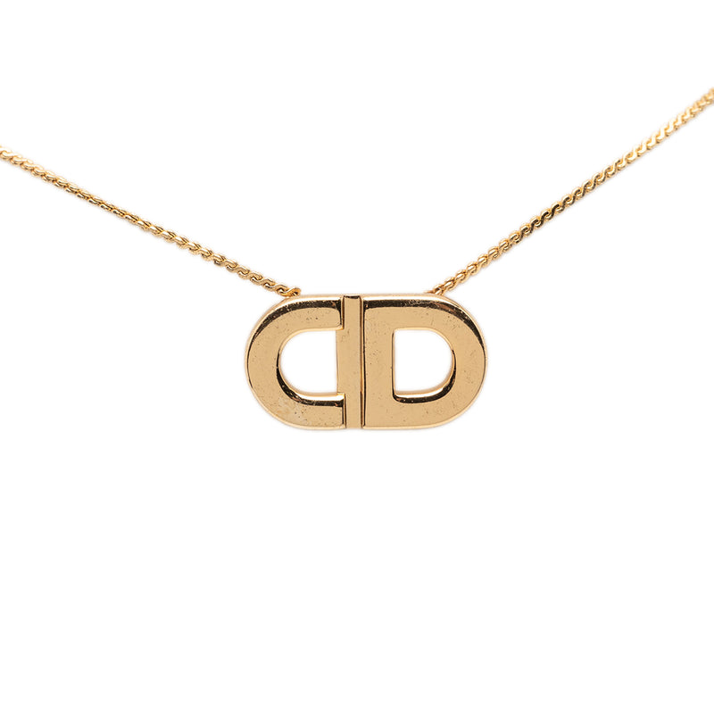 Gold Plated CD Logo Pendant Necklace - Image 2
