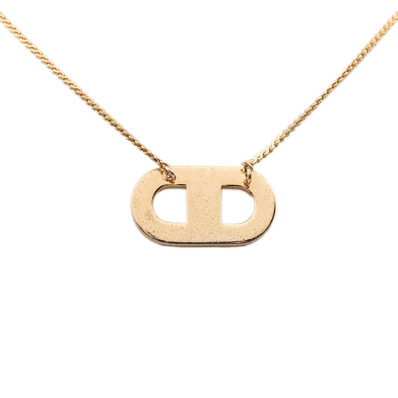 Gold Plated CD Logo Pendant Necklace - Image 3