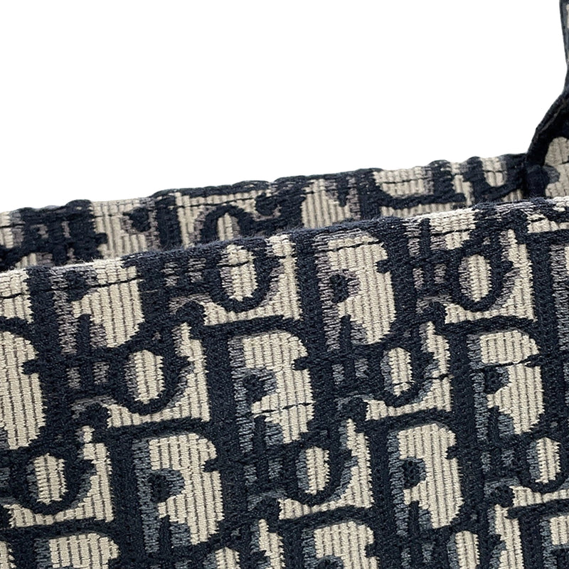 Large Oblique Embroidered Canvas Book Tote - Image 7