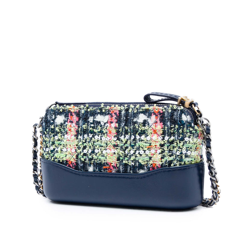 Tweed Gabrielle Double Zip Clutch with Chain - Image 2