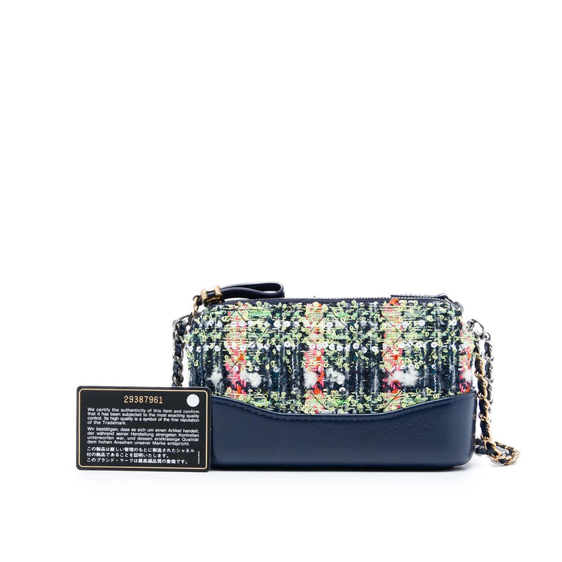 Tweed Gabrielle Double Zip Clutch with Chain - Image 7