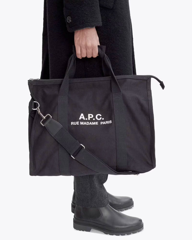 A.p.c. Cotton Canvas Crossbody Bag — Black