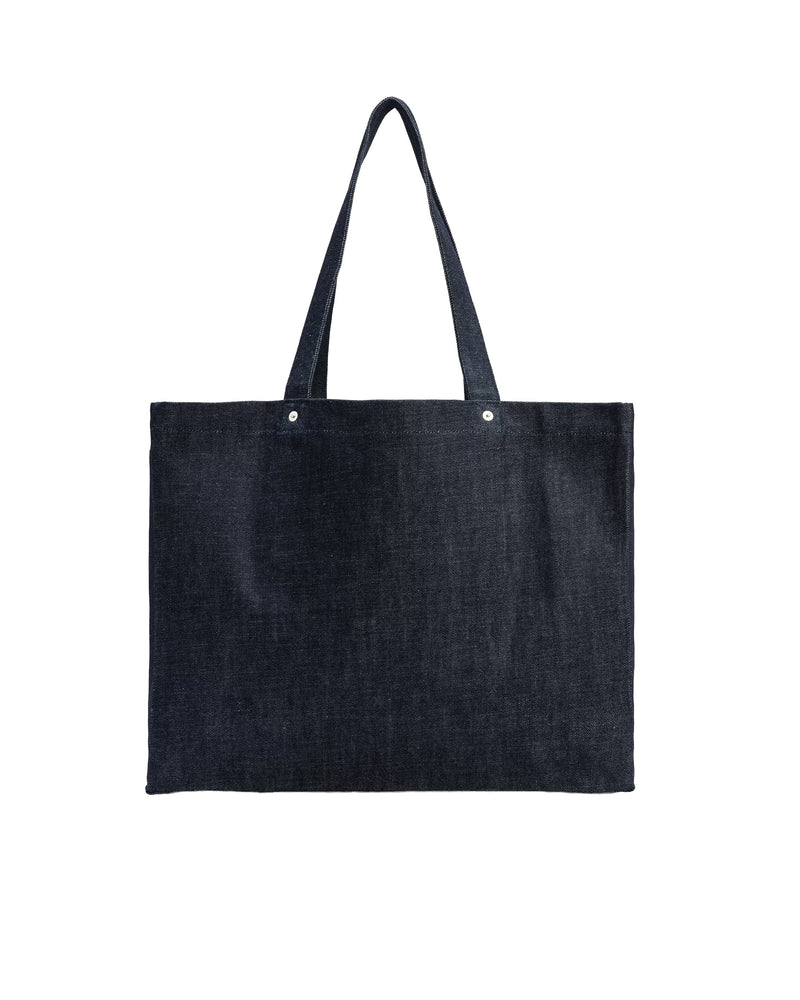 A.p.c. Logo-Print Cotton Canvas Tote Bag — Navy