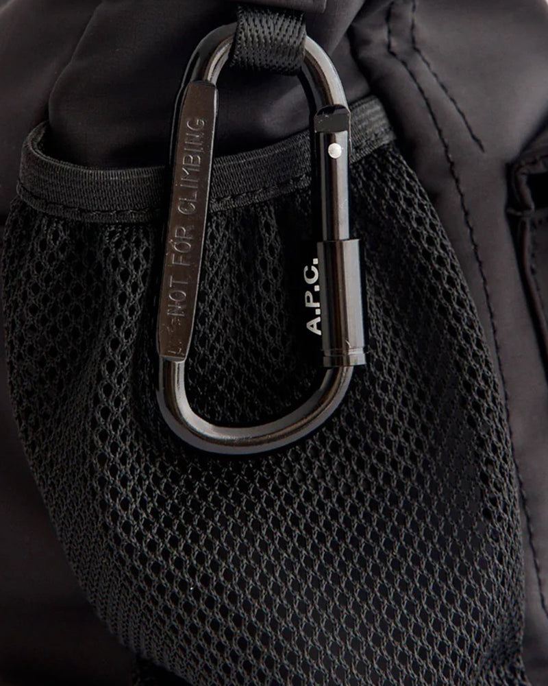 A.p.c. Dual-Pocket Nylon Shoulder Bag — Black
