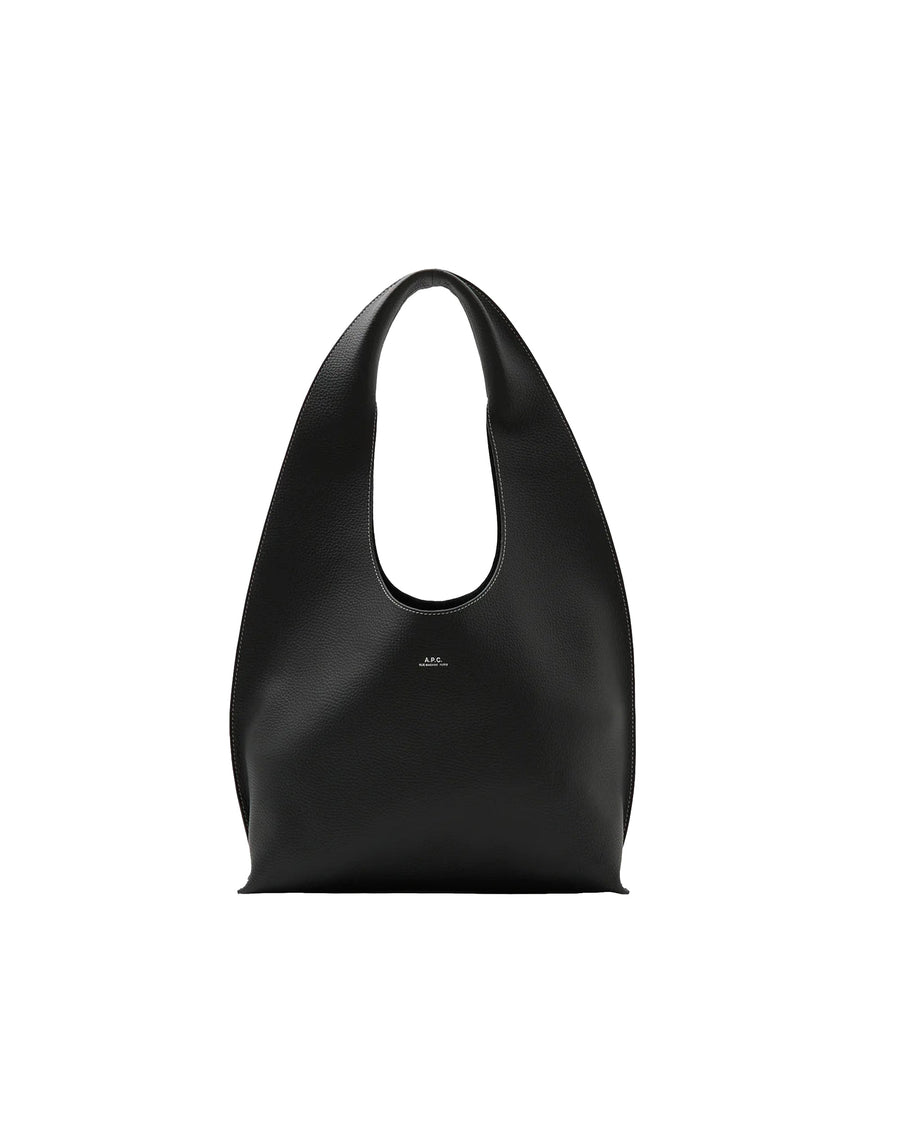 A.p.c. La Neige Shoulder Bag — Black Cowskin