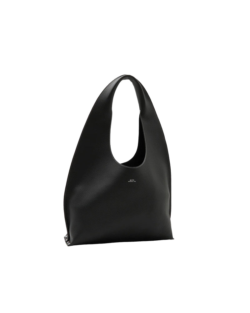 A.p.c. La Neige Shoulder Bag — Black Cowskin