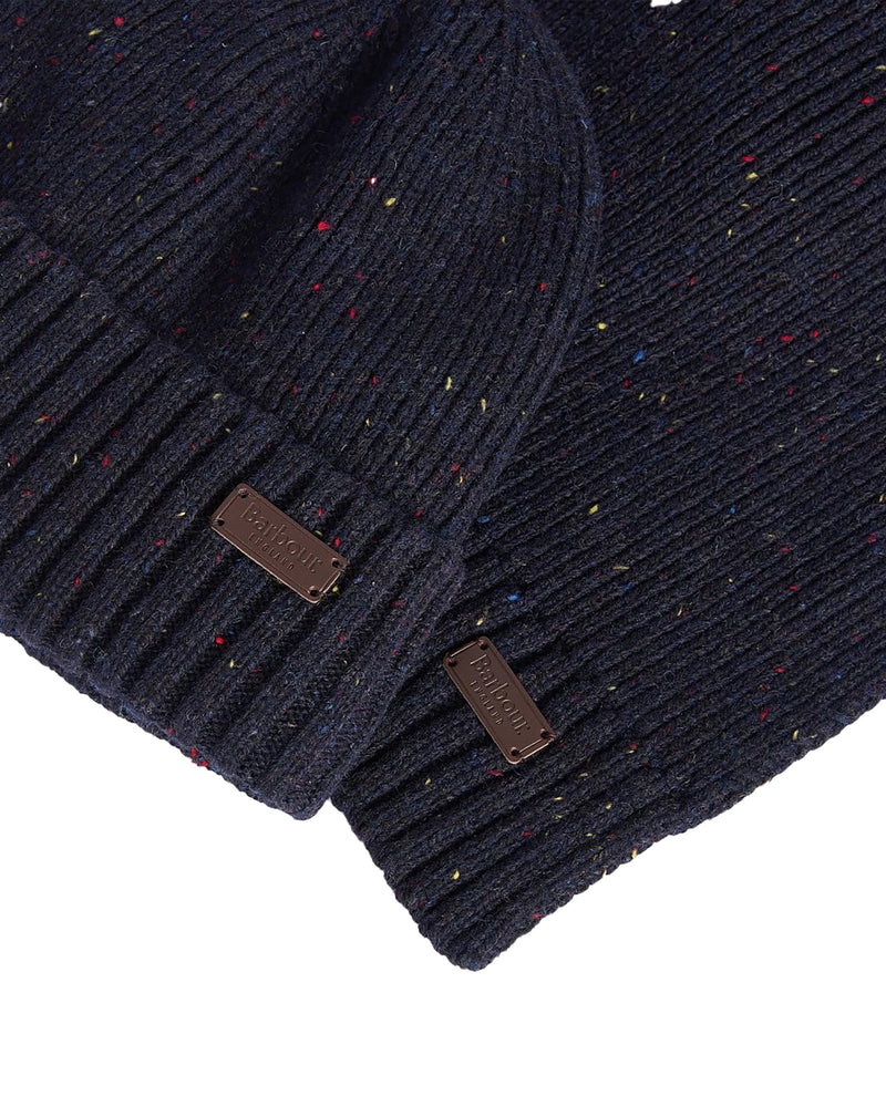 Barbour Mgs0047 Beanie And Scarf Set — Navy Acrylic Baseball Caps