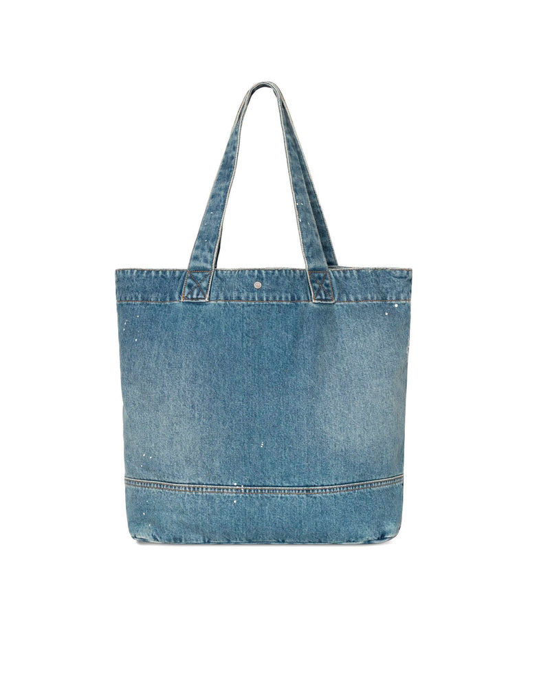 Carhartt Wip Destroy-Wash Denim Tote Bag — Blue Cotton 'smith'