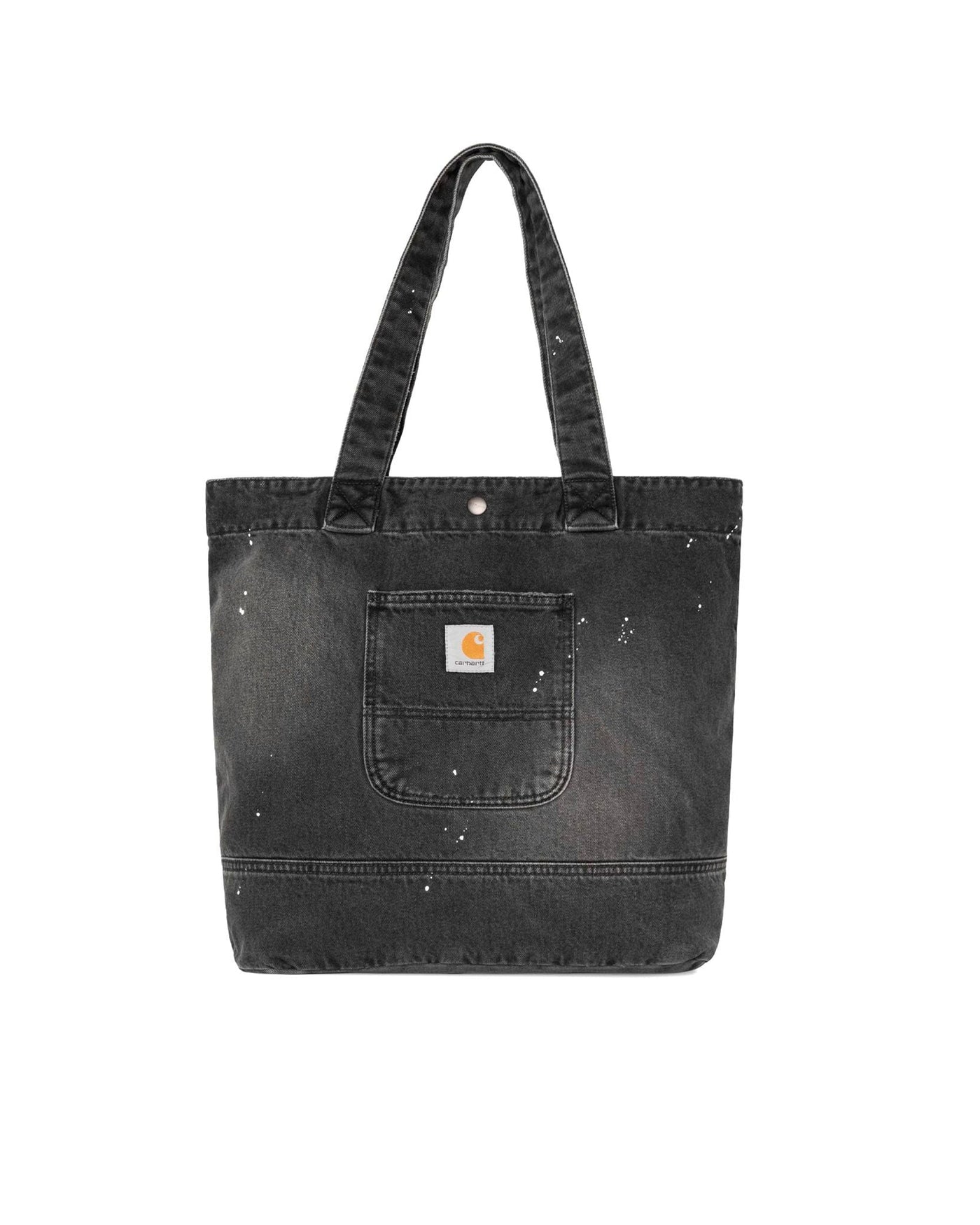 Carhartt Wip Destroy-Wash Denim With Paint Splatters Tote Bag — Black Cotton 'smith'
