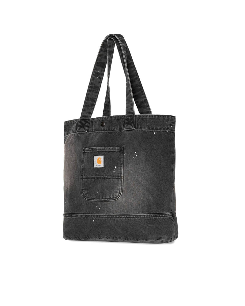Carhartt Wip Destroy-Wash Denim With Paint Splatters Tote Bag — Black Cotton 'smith'