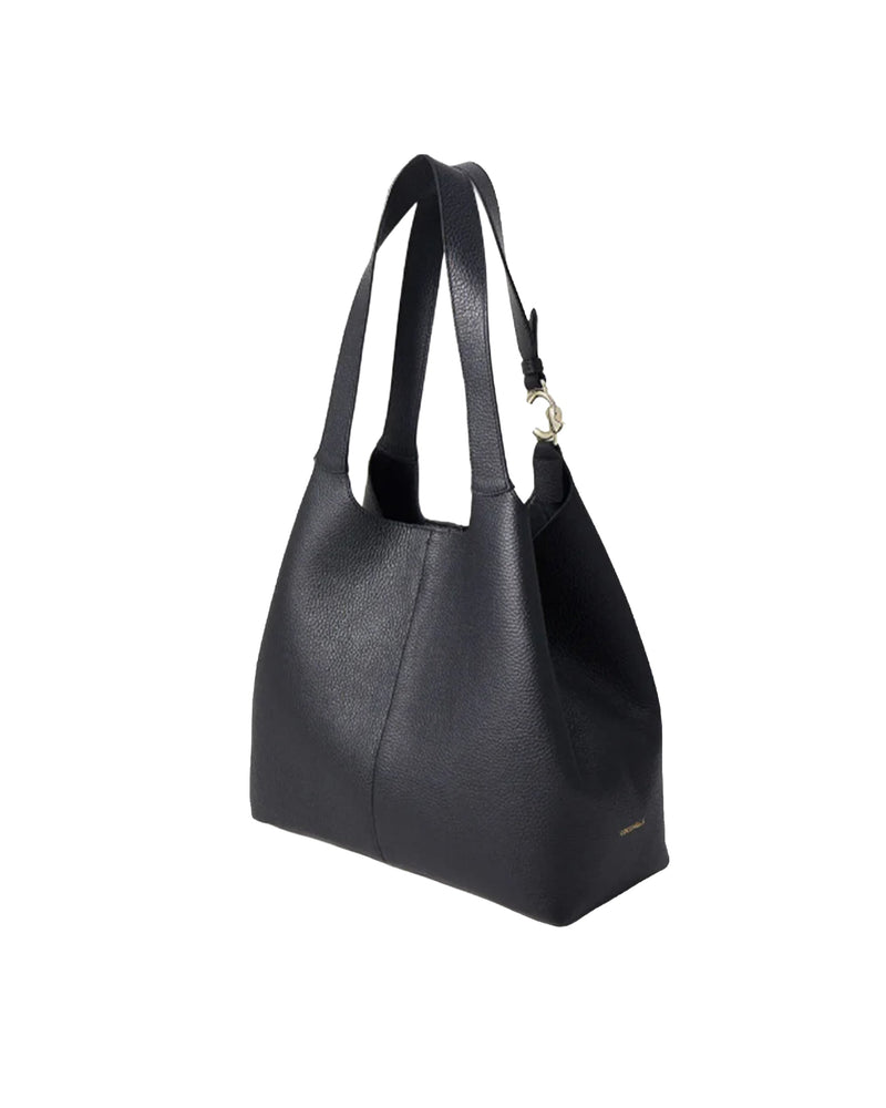 Coccinelle Shoulder Bag — Black Bovine Leather; Lining: Pu