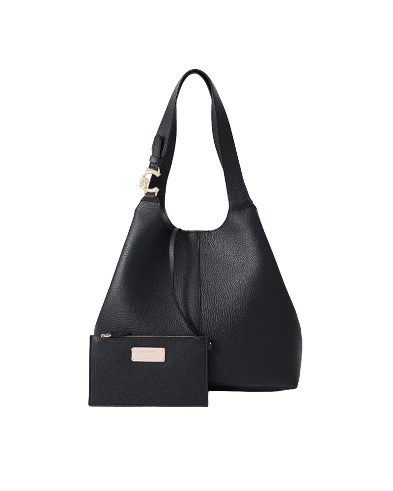 Coccinelle Shoulder Bag — Black Bovine Leather; Lining: Pu