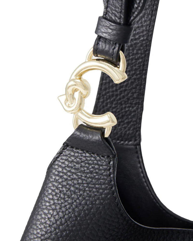 Coccinelle Shoulder Bag — Black Bovine Leather; Lining: Pu