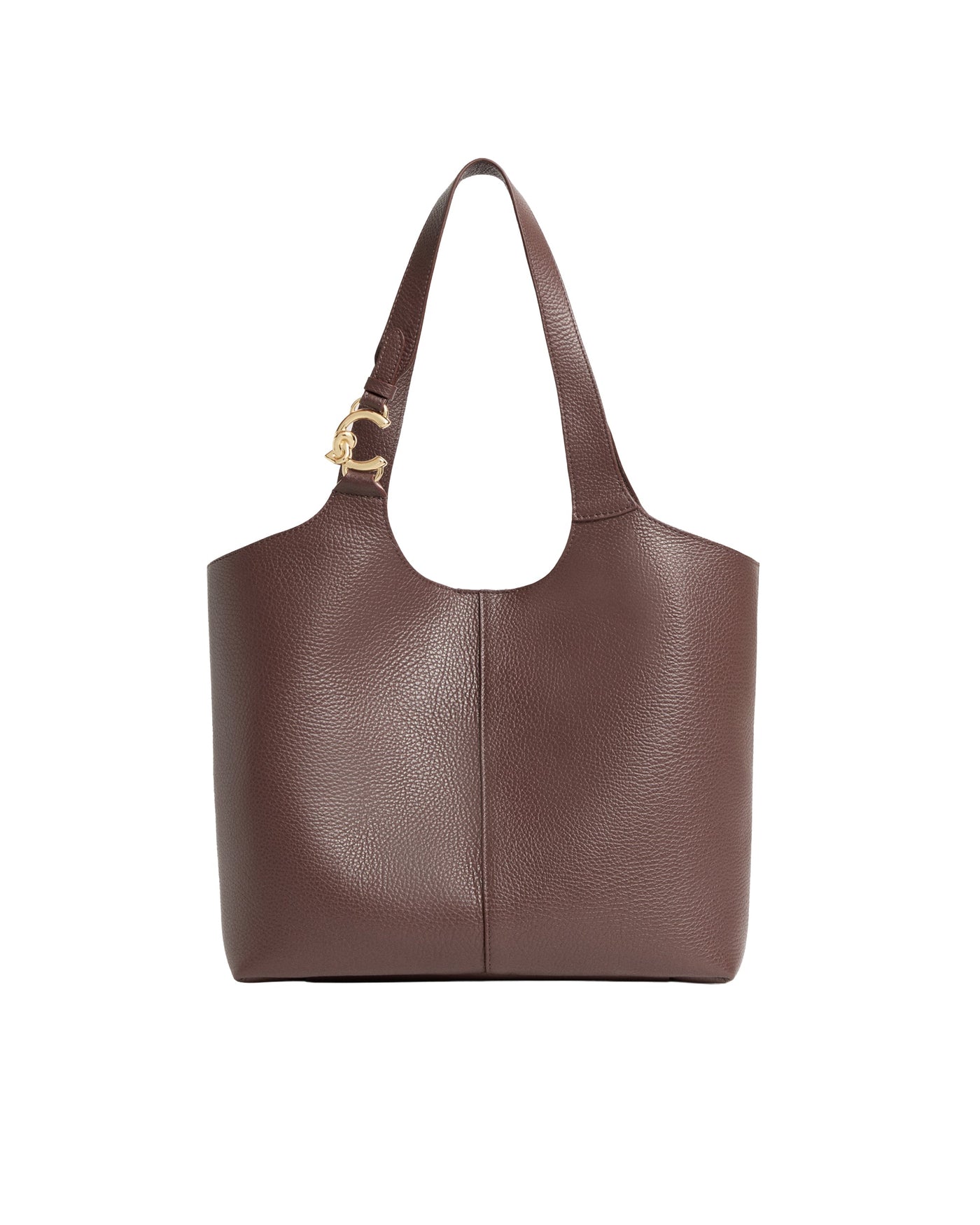 Coccinelle Shoulder Bag — Brown Bovine Leather; Lining: Pu