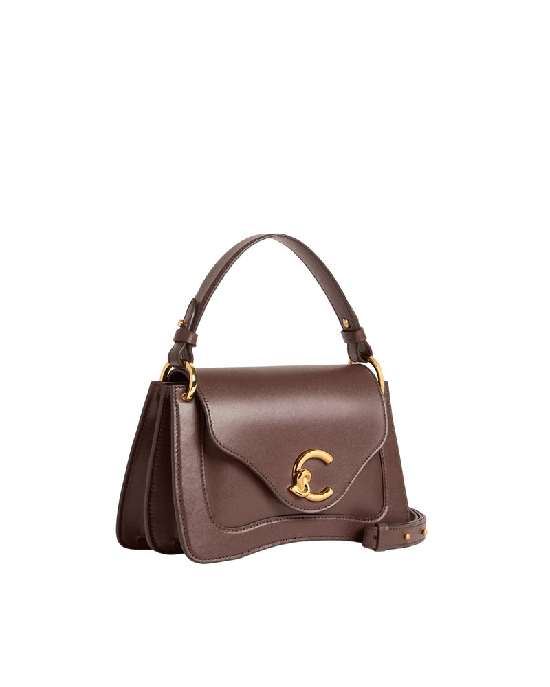 Coccinelle C-Me Small Shoulder Bag — Brown