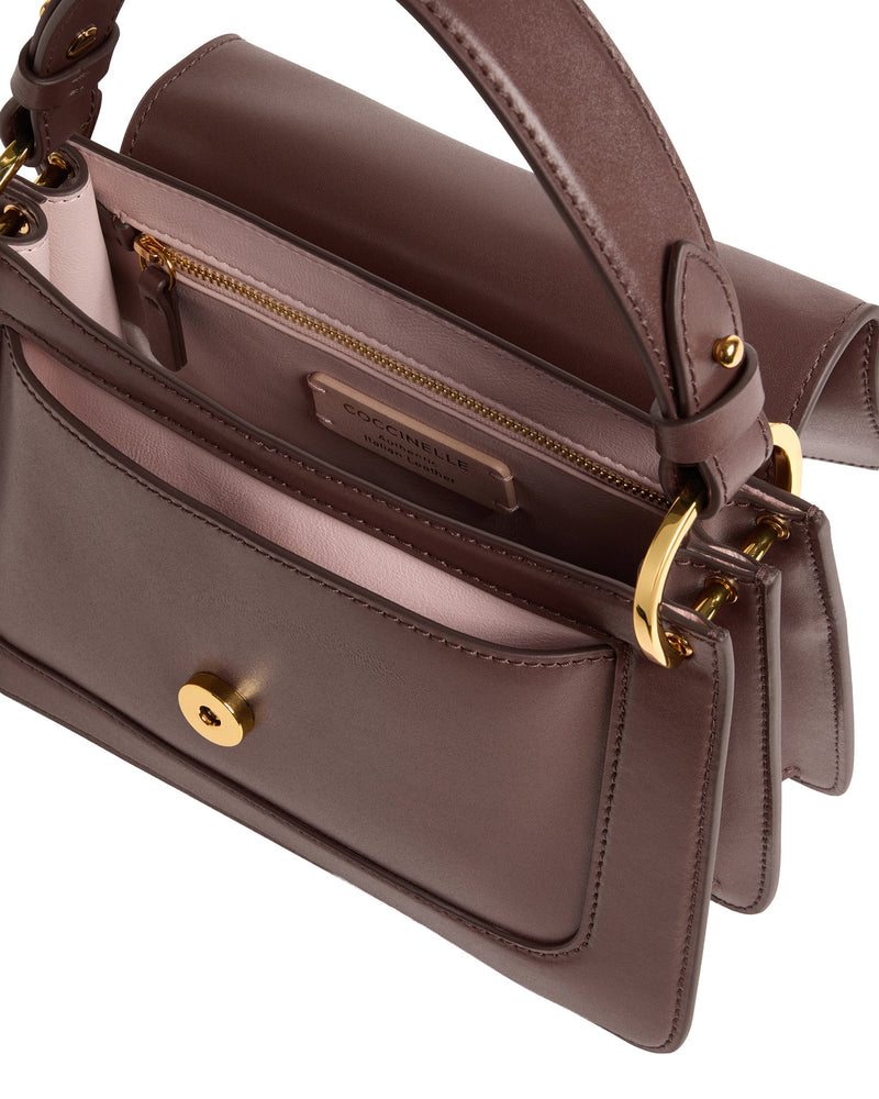 Coccinelle C-Me Small Shoulder Bag — Brown
