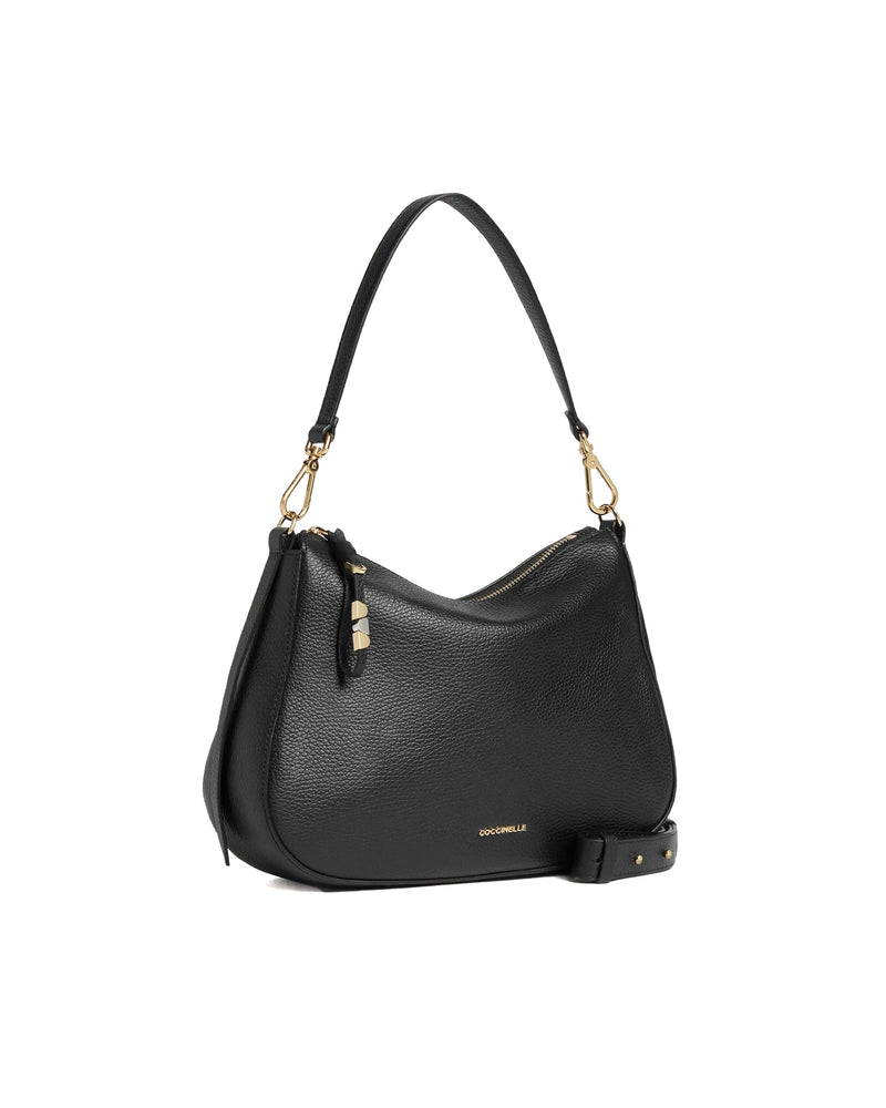 Coccinelle Nory Shoulder Bag — Black Bovine Leather