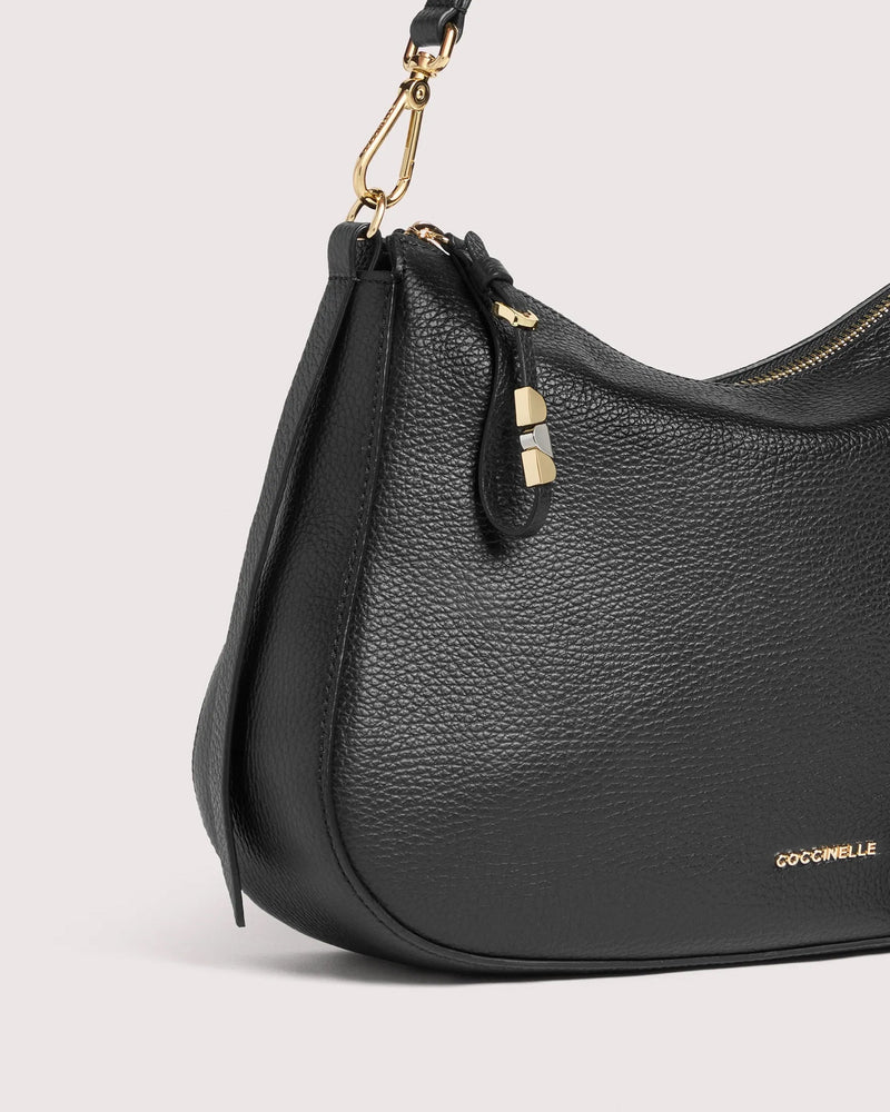 Coccinelle Nory Shoulder Bag — Black Bovine Leather