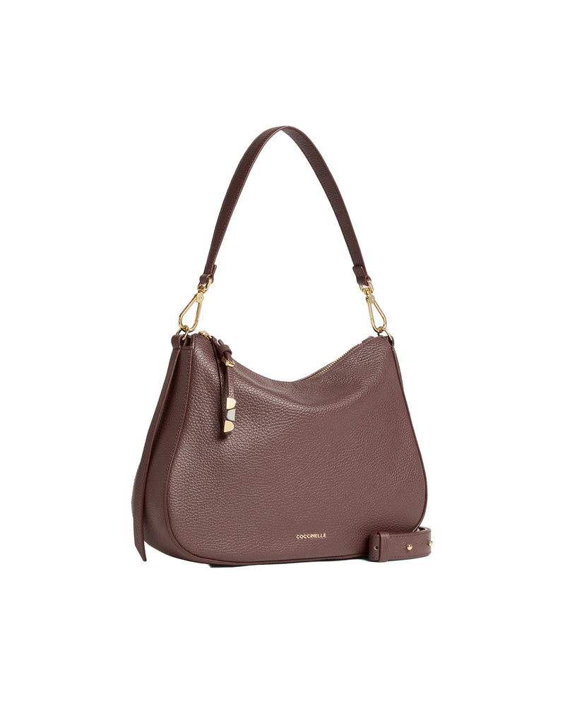 Coccinelle Nory Shoulder Bag — Brown Bovine Leather