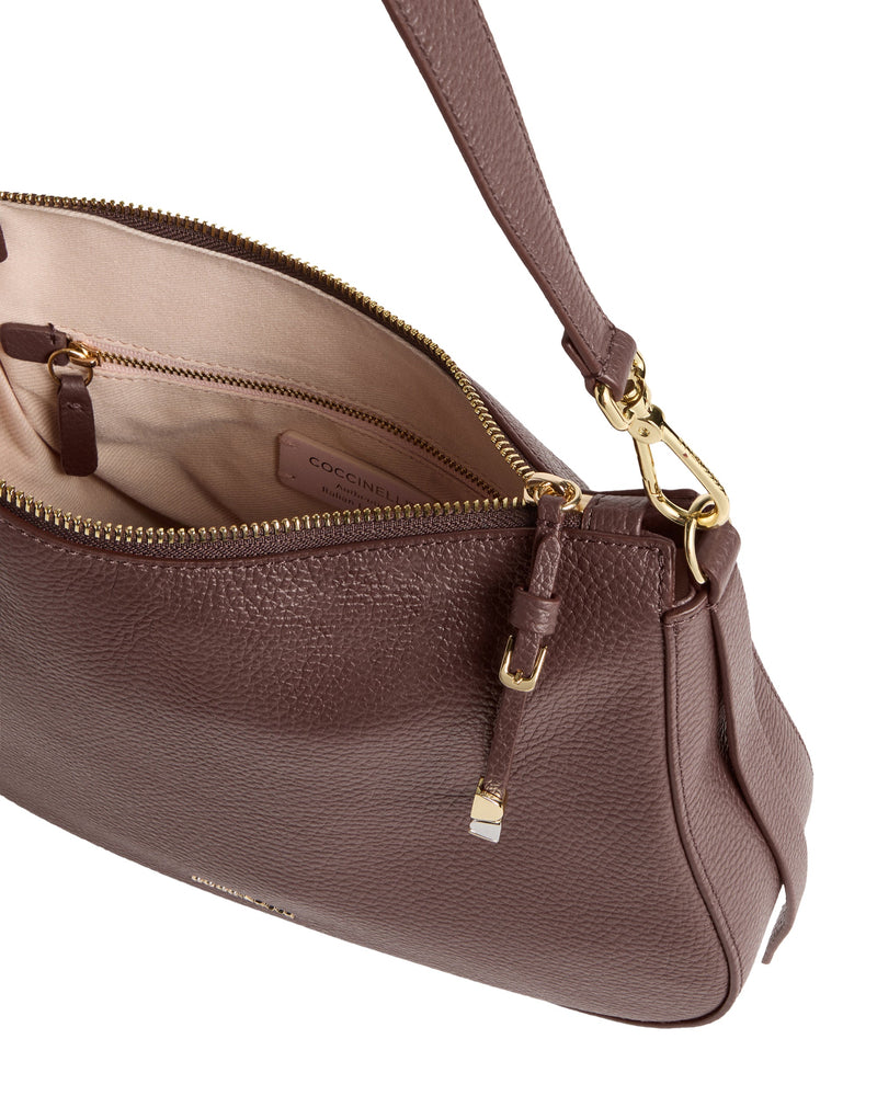 Coccinelle Nory Shoulder Bag — Brown Bovine Leather