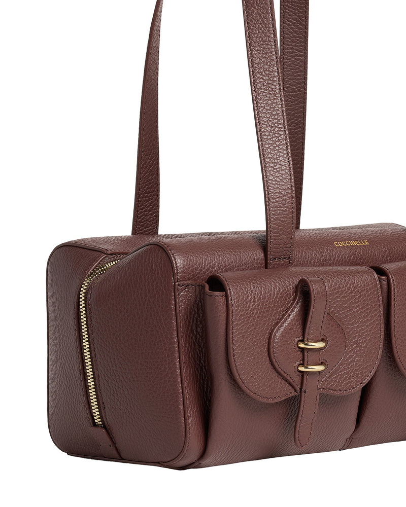 Coccinelle Mavery Pocket Shoulder Bag — Brown