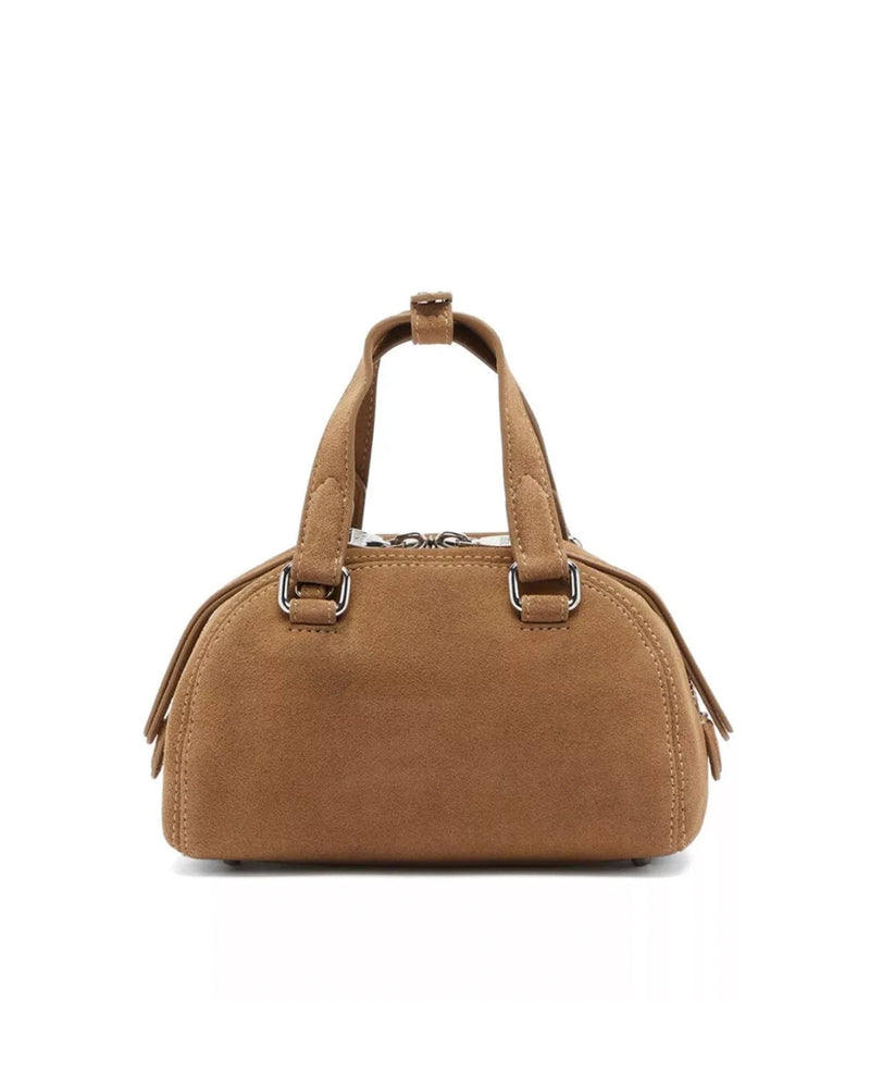 Diesel Embossed Logo Suede Mini Bag — Brown Pmu