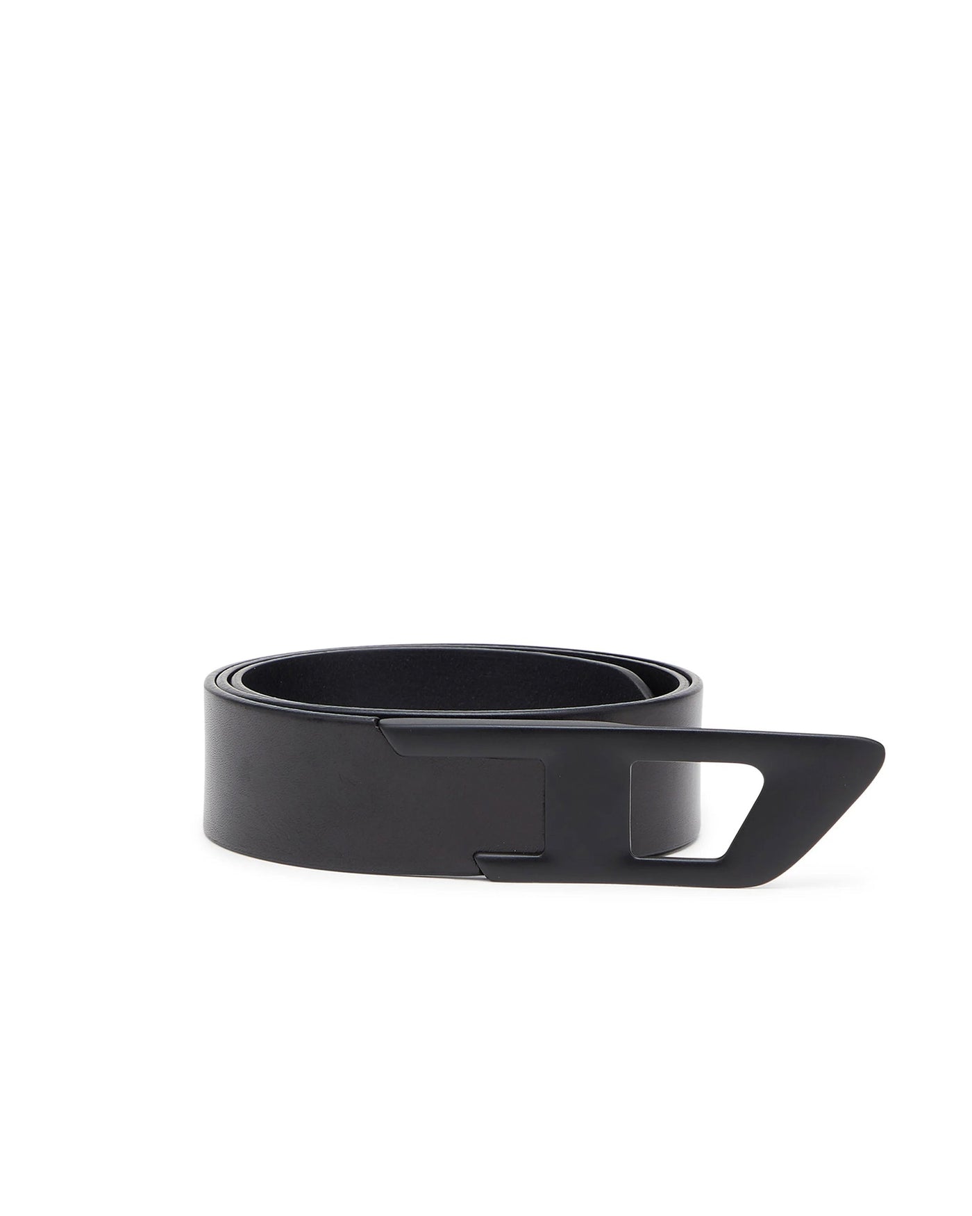 Diesel D Logo Metal Buckle Belt — Black Bovine Leather