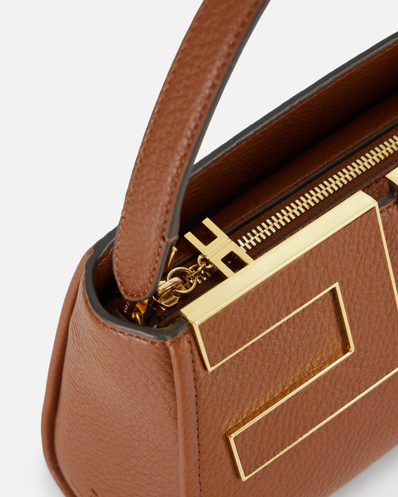 Elisabetta Franchi Top Handle Bag — Brown Polyester